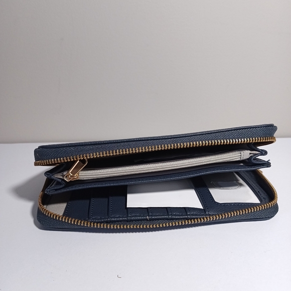 Thirty one Wallet All About the Benjamins Midnight Navy Pebble New - Picture 11 of 14